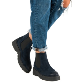 Corina Bottes en daim confortables bleu 5