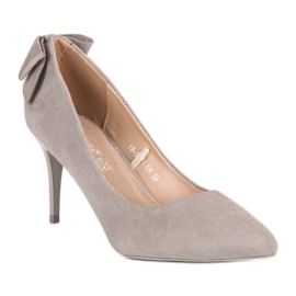 Talons hauts VINCEZA en daim à la mode gris 2