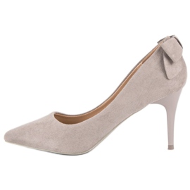 Talons hauts VINCEZA en daim à la mode gris 3