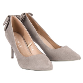 Talons hauts VINCEZA en daim à la mode gris 5