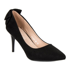 Talons hauts VINCEZA en daim à la mode le noir 3
