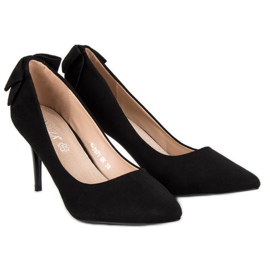 Talons hauts VINCEZA en daim à la mode le noir 6