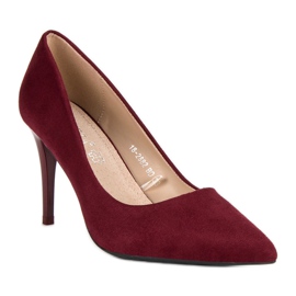 Escarpins Vinceza en daim bordeaux rouge 3