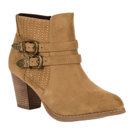 Corina Bottines en daim sur le poteau brun 2