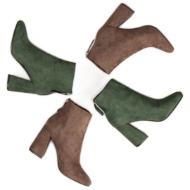 Corina Bottines en daim élégantes vert 2