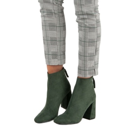 Corina Bottines en daim élégantes vert 1