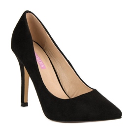 Escarpins en daim noir le noir 2