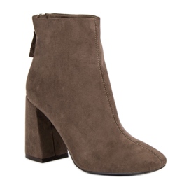 Corina Bottines en daim élégantes brun 3