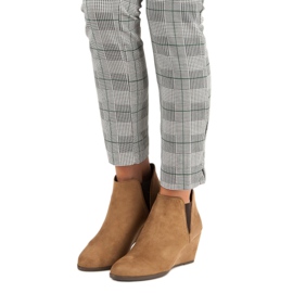Corina Bottes compensées camel brun 6