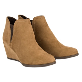 Corina Bottes compensées camel brun 5