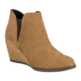Corina Bottes compensées camel brun 2