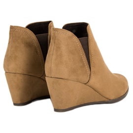 Corina Bottes compensées camel brun 4