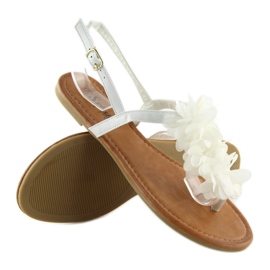Sandales blanches à fleurs CK36P Blanc 2