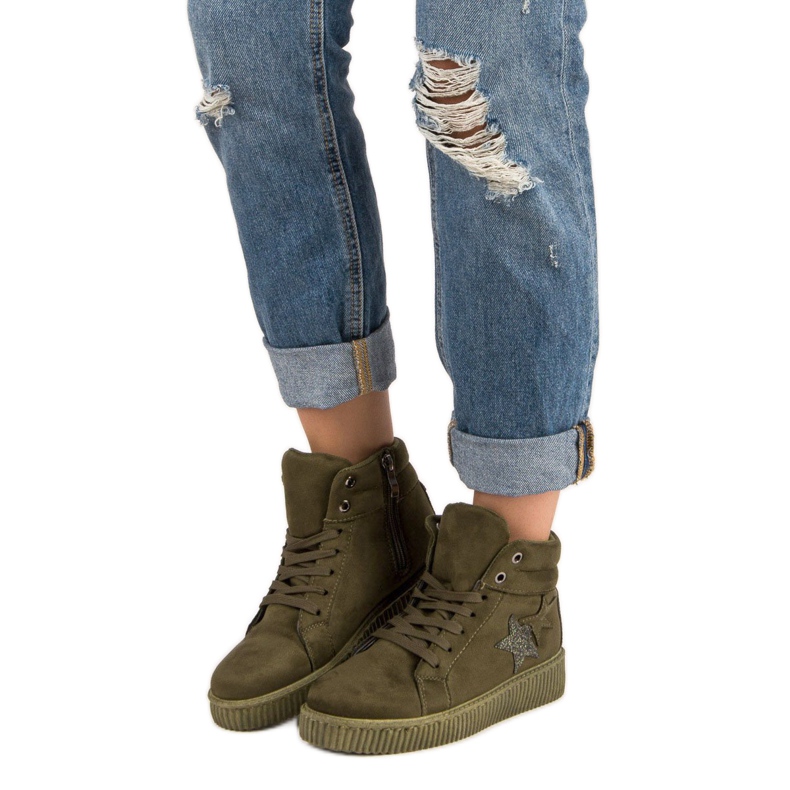 Mckeylor Baskets Creepers en daim vert 1