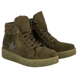 Mckeylor Baskets Creepers en daim vert 5