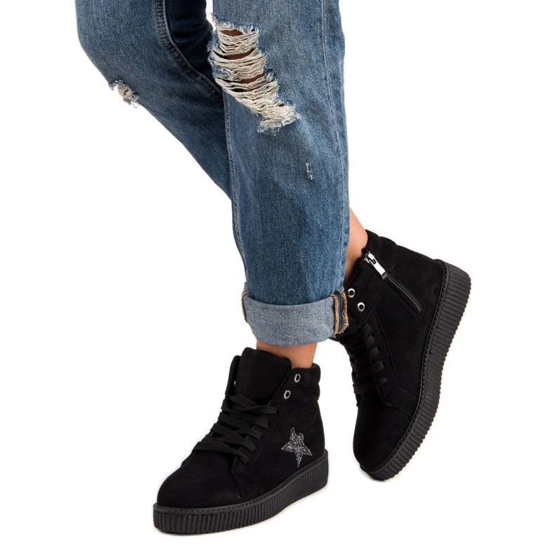 Mckeylor Baskets Creepers en daim le noir 2