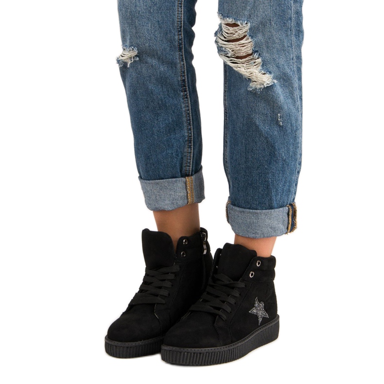 Mckeylor Baskets Creepers en daim le noir 1