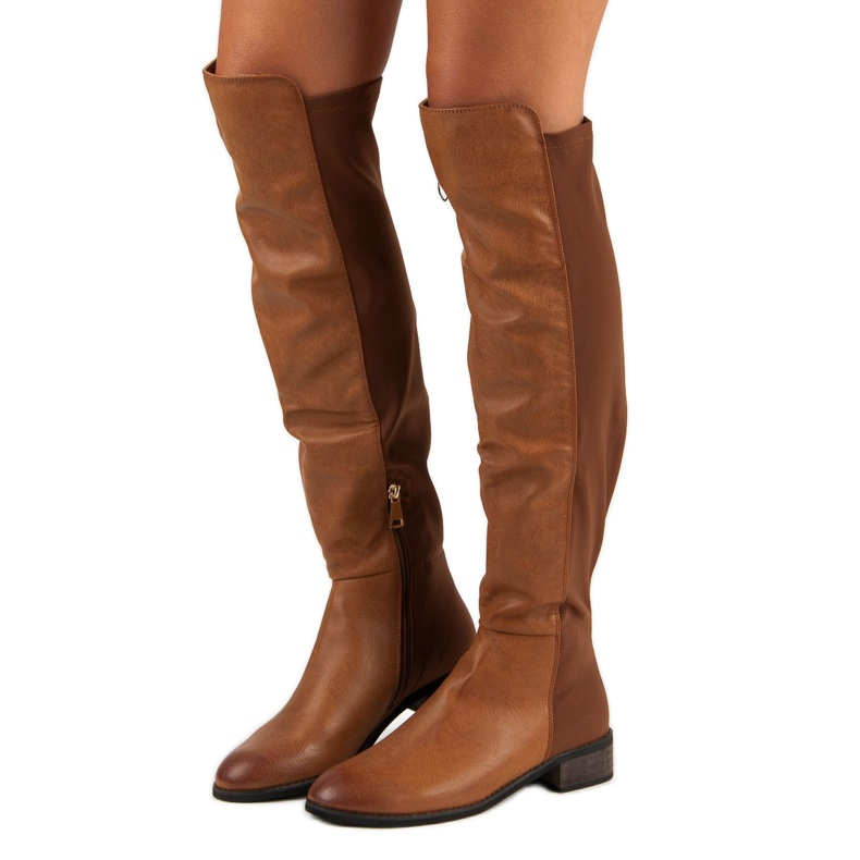 Corina Bottes marron au dessus du genou brun 1