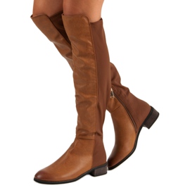 Corina Bottes marron au dessus du genou brun 2