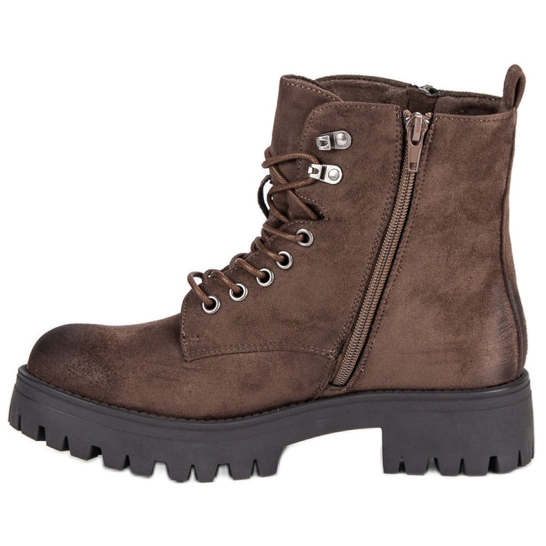 Corina Travailleurs en daim noués brun 1