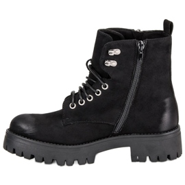 Corina Travailleurs en daim noués noir 1