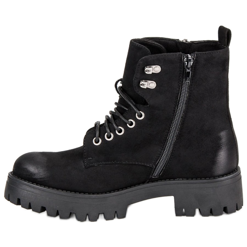 Corina Travailleurs en daim noués noir 1