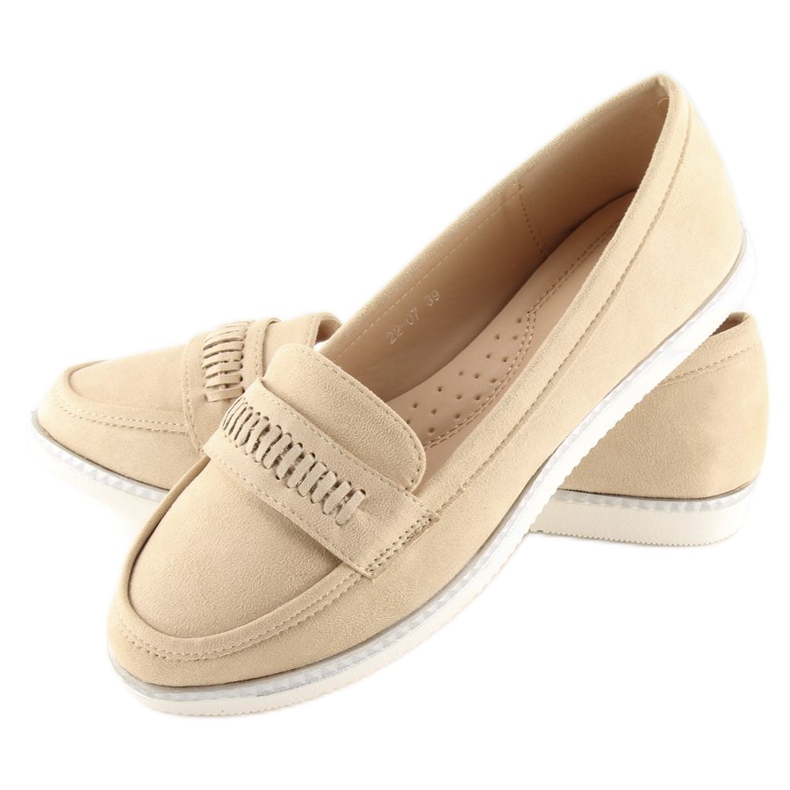 Mocassins femme beiges 22-07 Beige 1 Mocassins femme beiges 22-07 Beige 1