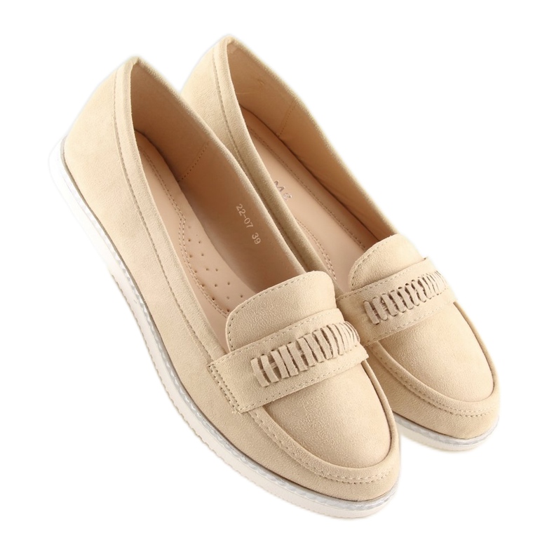 Mocassins femme beiges 22-07 Beige 2 Mocassins femme beiges 22-07 Beige 2