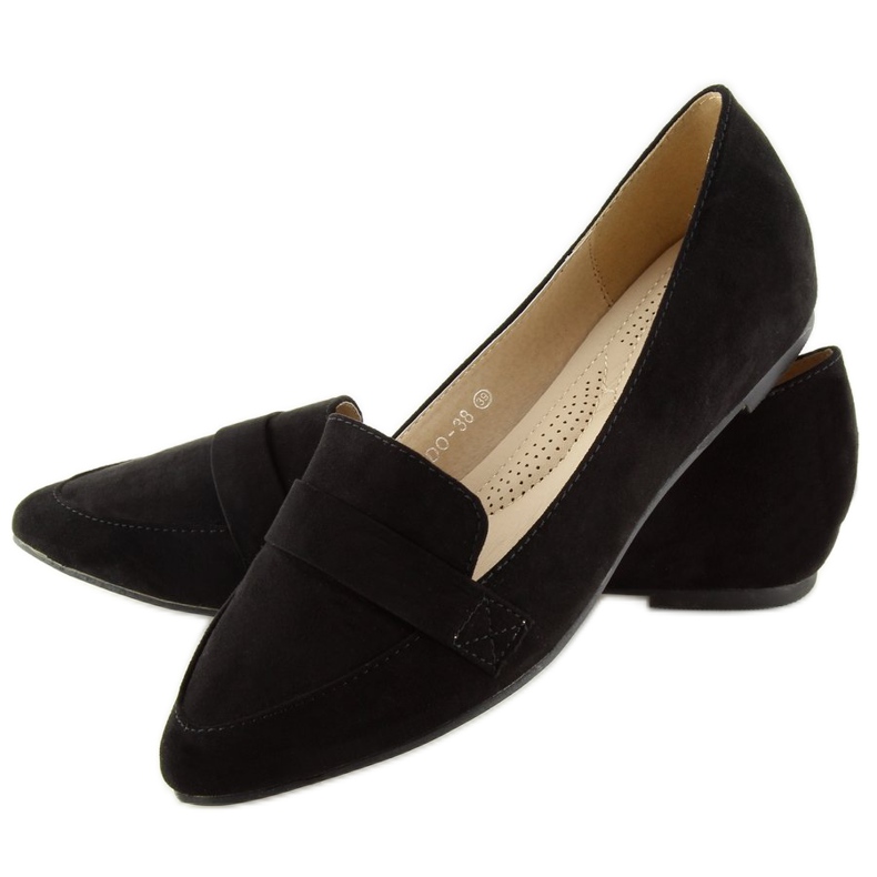 Mocassins noirs aux amandes DO-38 noir le noir 2