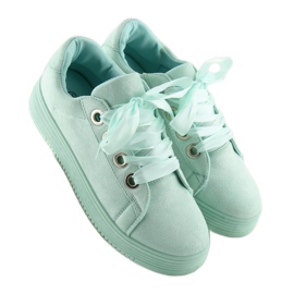 Baskets à rubans menthe H99-23 Vert clair 2