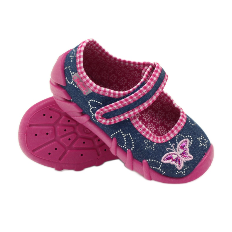 Chaussures pour enfants Befado 109p164 pantoufles gris rose bleu marin 5