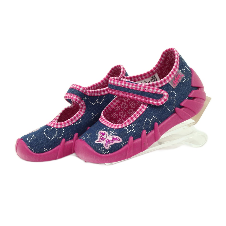 Chaussures pour enfants Befado 109p164 pantoufles gris rose bleu marin 4