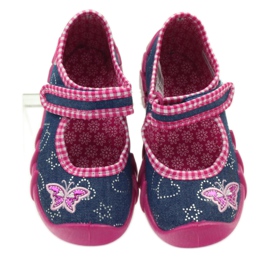 Chaussures pour enfants Befado 109p164 pantoufles gris rose bleu marin 3