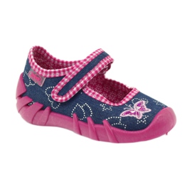 Chaussures pour enfants Befado 109p164 pantoufles gris rose bleu marin 1