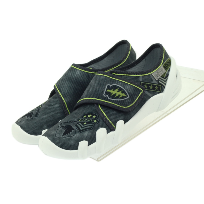 Befado chaussures pour enfants pantoufles baskets 273y241 noir gris vert 4