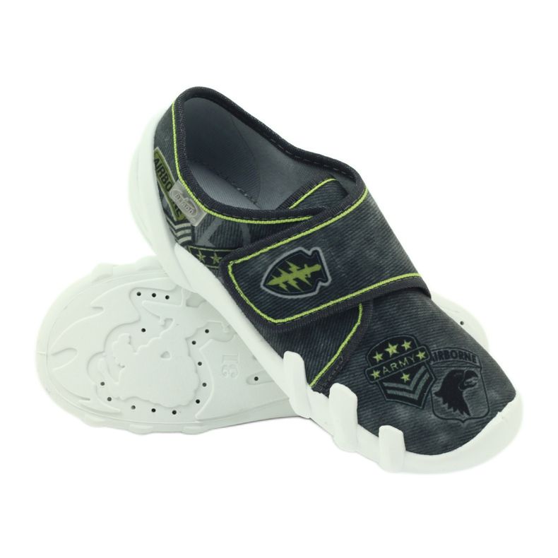 Befado chaussures pour enfants pantoufles baskets 273y241 le noir gris vert 3