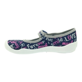 Chaussures pour enfants Befado chaussons ballerines 114y311 bleu marin rose gris 2