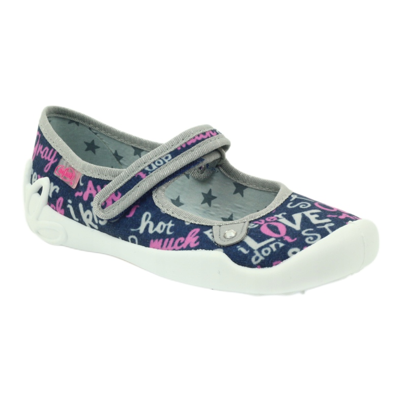 Chaussures pour enfants Befado chaussons ballerines 114y311 bleu marin rose gris 1