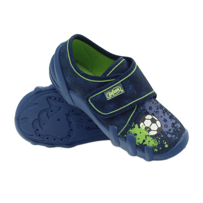 Chaussons velcro footballeur Befado 273x237 vert bleu marine 3