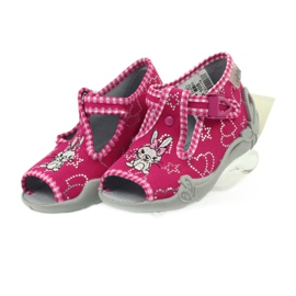 Chaussures pour enfants Befado 213p105 pantoufles gris rose 4