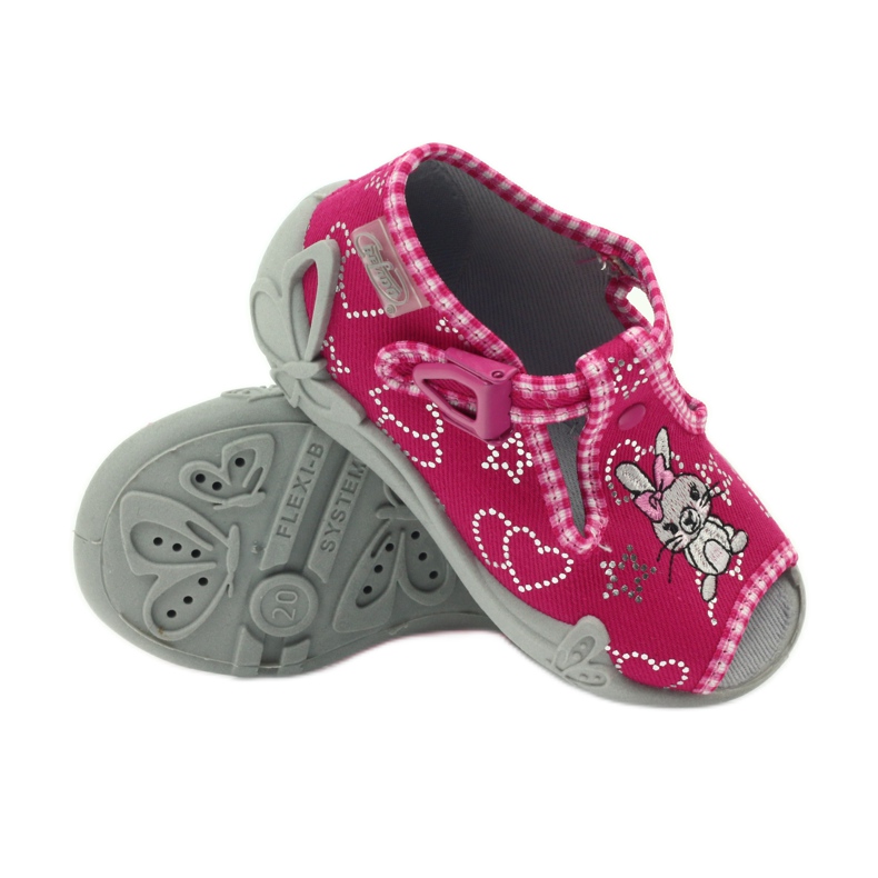 Chaussures pour enfants Befado 213p105 pantoufles gris rose 3