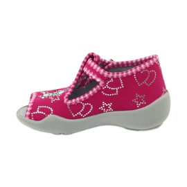 Chaussures pour enfants Befado 213p105 pantoufles gris rose 2