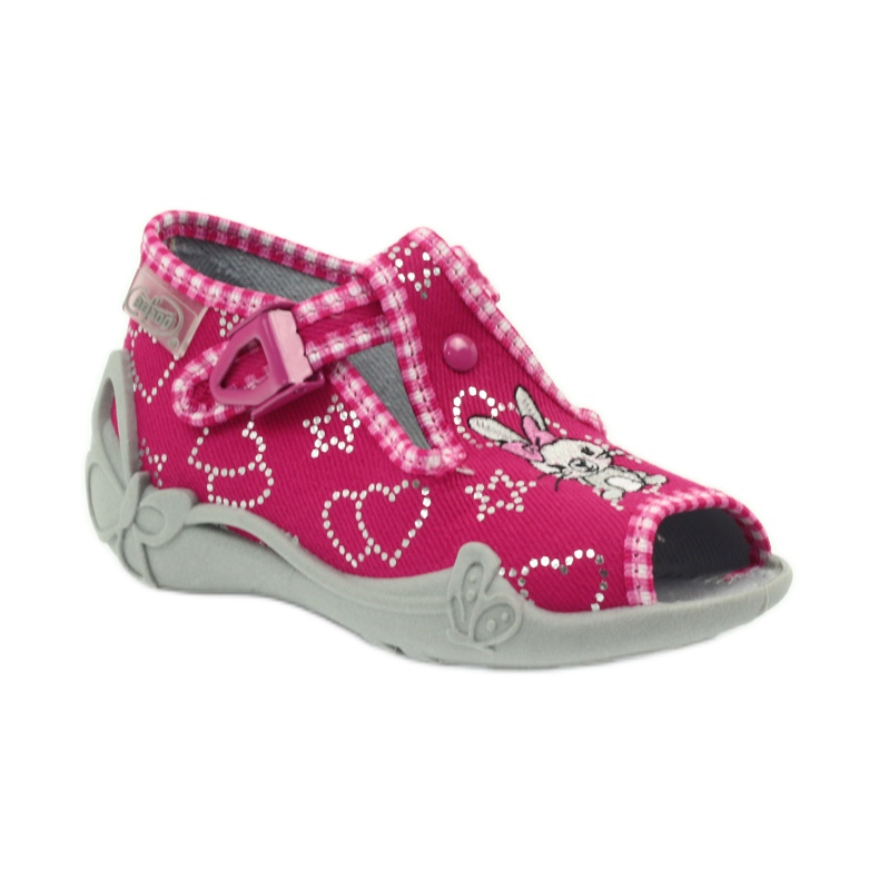 Chaussures pour enfants Befado 213p105 pantoufles gris rose 1