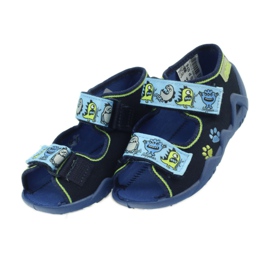 Befado chaussures enfants sandales pantoufles 250P076 bleu vert bleu marine 5