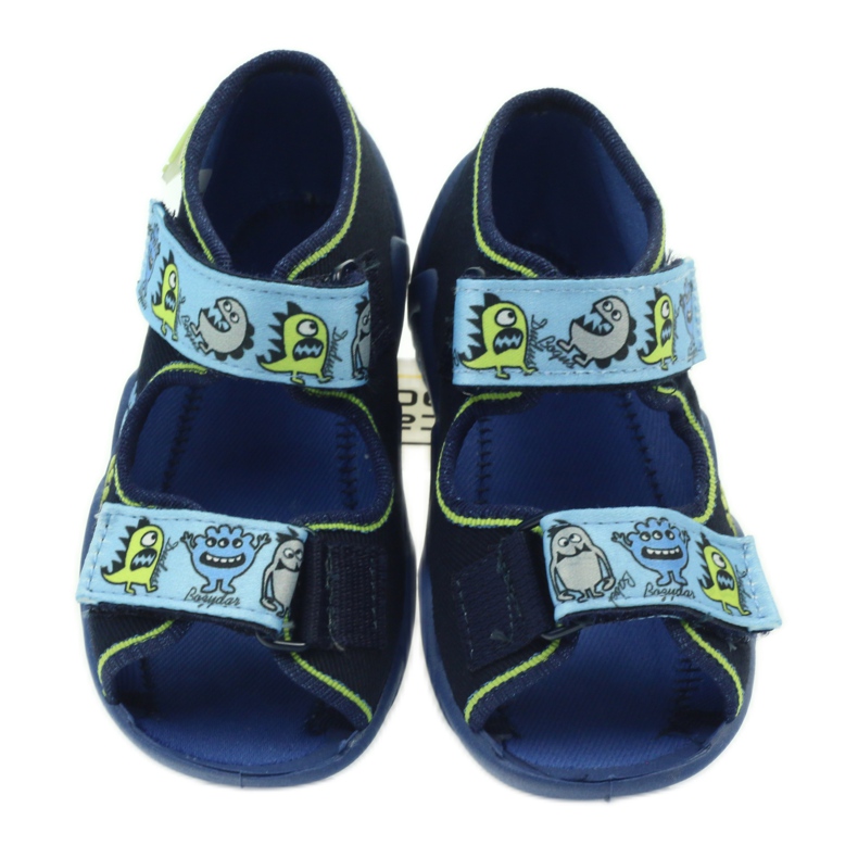 Befado chaussures enfants sandales pantoufles 250P076 bleu vert bleu marine 4