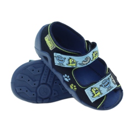 Befado chaussures enfants sandales pantoufles 250P076 bleu vert bleu marine 3