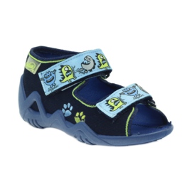 Befado chaussures enfants sandales pantoufles 250P076 bleu vert bleu marine 1