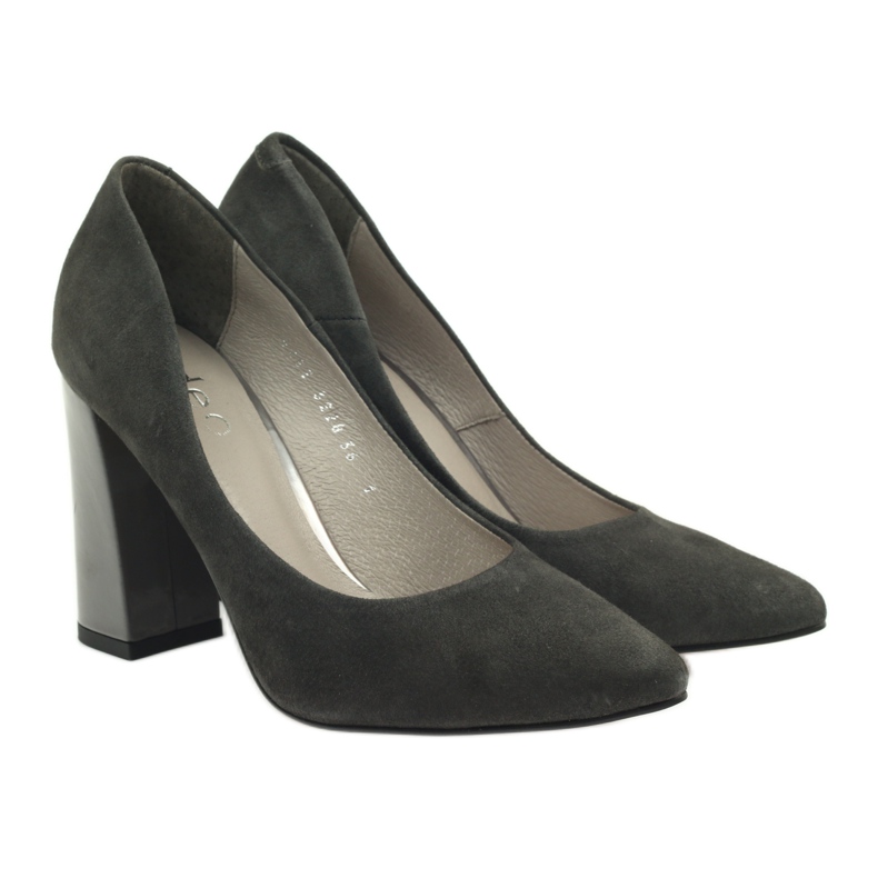 Edeo Pompes en cuir féminin 3228 Gray gris 4