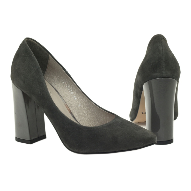 Edeo Pompes en cuir féminin 3228 Gray gris 3