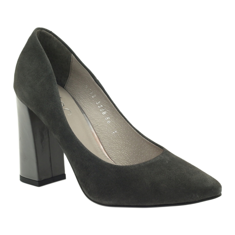 Edeo Pompes en cuir féminin 3228 Gray gris 1